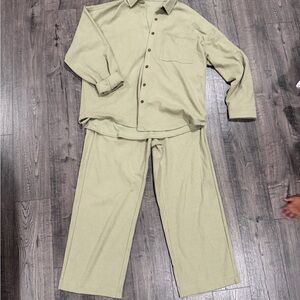 OAK + FORT Long Sleeve Set in Light Olive